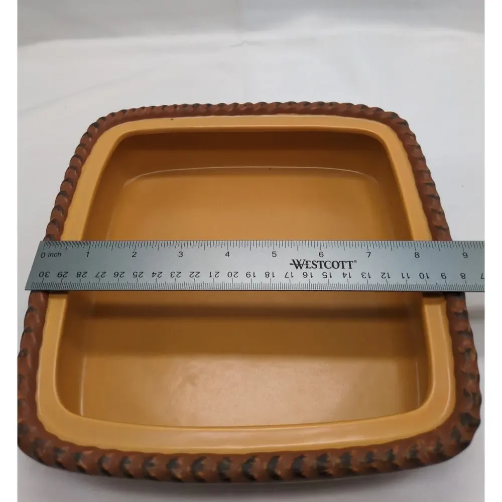 Williams Sonoma Vintage 9 Inch Square Covered Terrine 2012 Rustic Stoneware